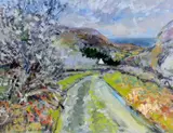 Robert Bottom, Laneway, Oil on Board