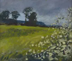 Robert Bottom, Rural Landscape, Oil on Board