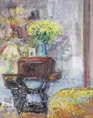 Robert Bottom, The Old Sewing Machine, Oil on Board