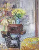 Robert Bottom, The Old Sewing Machine, Oil on Board