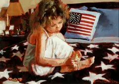 Rowland Davidson, Bed Time, Oil on Canvas
