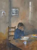 Tom Kerr, A Quiet Moment, Oil on Board