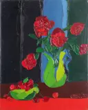 Valerie Catoire, Red Roses |, Oil on Canvas