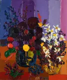 Valerie Catoire, Vase of Flowers II, Oil on Canvas