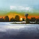 Verner Finlay, Last Light, Co Down, Oil on Canvas