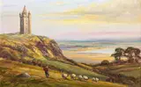 Victor Cirefice, Scrabo Tower and Strangford Lough, Oil on Canvas