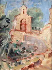 Grace Henry, Italian Church, Oil on Board