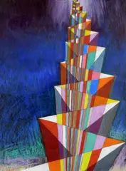 Harry Kernoff, Prismatic Causeway, Oil and Pastel on Board