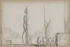 Jack Butler Yeats, Dublin Port, Pencil and Wash on Paper