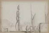 Jack Butler Yeats, Dublin Port, Pencil and Wash on Paper