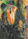 Joseph McWilliams Rua, Orangeman on Green, Oil on Card
