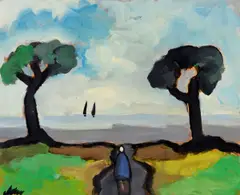 Markey Robinson, Road to the Sea, Oil on Board