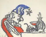 Maxwell Bennett Bates, Untitled - Clown and Table