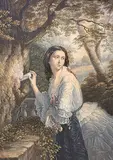 George Baxter, Lovers Letter Box, 1856, colour wood block on paper