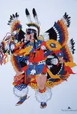 Radford Blackrider, Men's Traditional (Mask), 1993, acrylic and ink on archival mat board