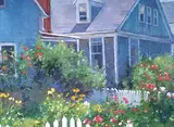 Denis Bourgeois, Picket Fences, oil on canvas