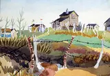 Stanley Ernest Brunst, Western Farm, 1937, watercolour on paper
