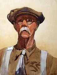 James Dichmont, Portrait of an Old Man, 1938, watercolour on paper