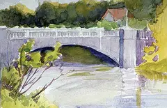 James Dichmont, Untitled - Elbow River Bridge, watercolour on paper