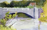 James Dichmont, Untitled - Elbow River Bridge, watercolour on paper