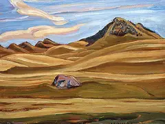 Porcupine Hills, Near Cowley, Alberta by A. Y. Jackson, 1945, oil on panel, sold Nov 1994