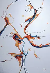 Wonderful Fireplace by Alex Janvier, gouache on paper, sold Nov 1994
