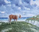 John Douglas Lawley, The Old Stallion, oil on canvas board