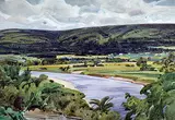 William Maltman, Untitled - Field and River, watercolour on paper