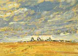 Rain & Prairie by Robert F.M. McInnis, 1984, oil on wood board, sold Nov 1994