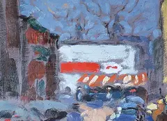 Richard Montpetit, Sur Mont-Royal, 1989, oil on wood board