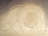 Untitled - Figure Study by Louis Muhlstock, ink and pastel on paper, sold Nov 1994