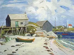 Frank Panabaker, Nova Scotia, oil on wood board