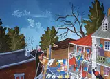 Pauline Thibodeau Paquin, Washing Day in the City, 1985, oil on canvas
