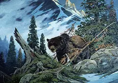 Warner R. Plangg, North of Jasper - Right of Way [Grizzly], oil on canvas