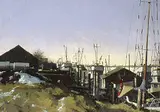 Geoffrey Allan Rock, The Dyke, Ladner, B.C., oil on wood board