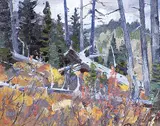 Carl Rungius, Fallen Trees on Mountain Slope