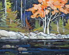 Keith Cornock Smith, Old Man River Near Lundbreck, Alberta, oil on panel
