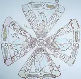 Phyllis Godwin, Butterfly's Victory, 1974, ink and pastel on paper
