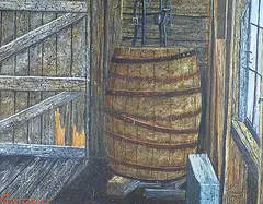 Earl's Place by Tom Guinan, acrylic on wood board, sold Nov 1994