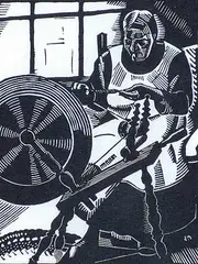 The Old Loom by Edwin Holgate, 1927, wood engraving on paper, sold Nov 1994