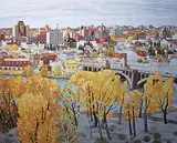 E. J. Hughes, 150 Years of Watercolour Painting in Alberta poster, 1980, photolithographic reproduction on paper