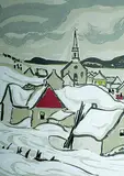 A. Y. Jackson, Untitled - Quebec Winter Scene, silkscreen on paper