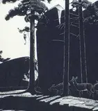 Walter J. Phillips, Hanging Rock Island, Lake of The Woods, photo engraving on paper