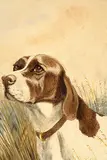 Charles Wurburton Young, Hound on the Hunt, 1931, watercolour on paper