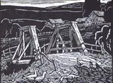Roy Austin, Untitled - Wooden Bridge, wood block on paper