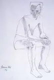Maxwell Bennett Bates, Untitled - Seated Figure