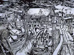 Samuel Black, Rivers Edge #7/20, wood block on paper