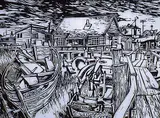 Samuel Black, Rivers Edge #7/20, wood block on paper