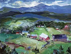 L'Ours by Bruno Cote, oil on wood board, sold Apr 1994