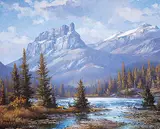 Duncan MacKinnon Crockford, Untitled - Castle Mountain and Bow River